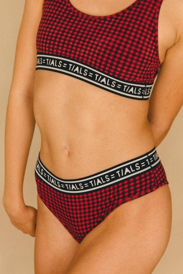 THIS IS A LOVE SONG - Wholesale Underwear - Women's - Logo Hi-cut Plaid Panty0