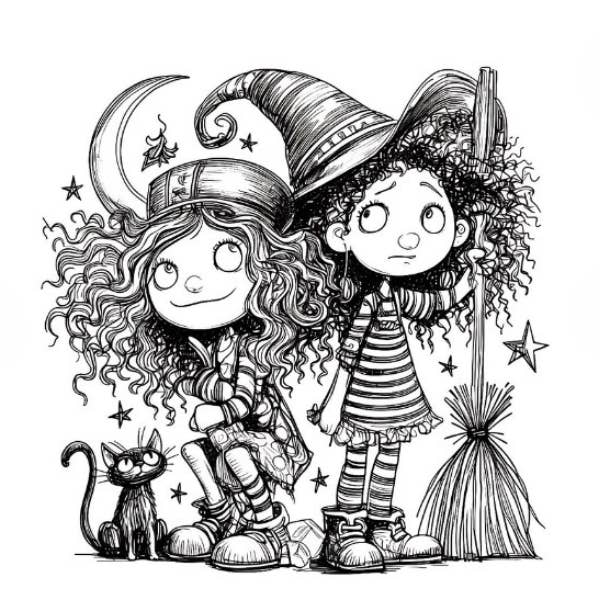 The Boozy Bookworm Art Kits - Wholesale DIY Craft Kit - Kids - Little Witches Halloween DIY Painting Art Kit ~ 2 sizes3