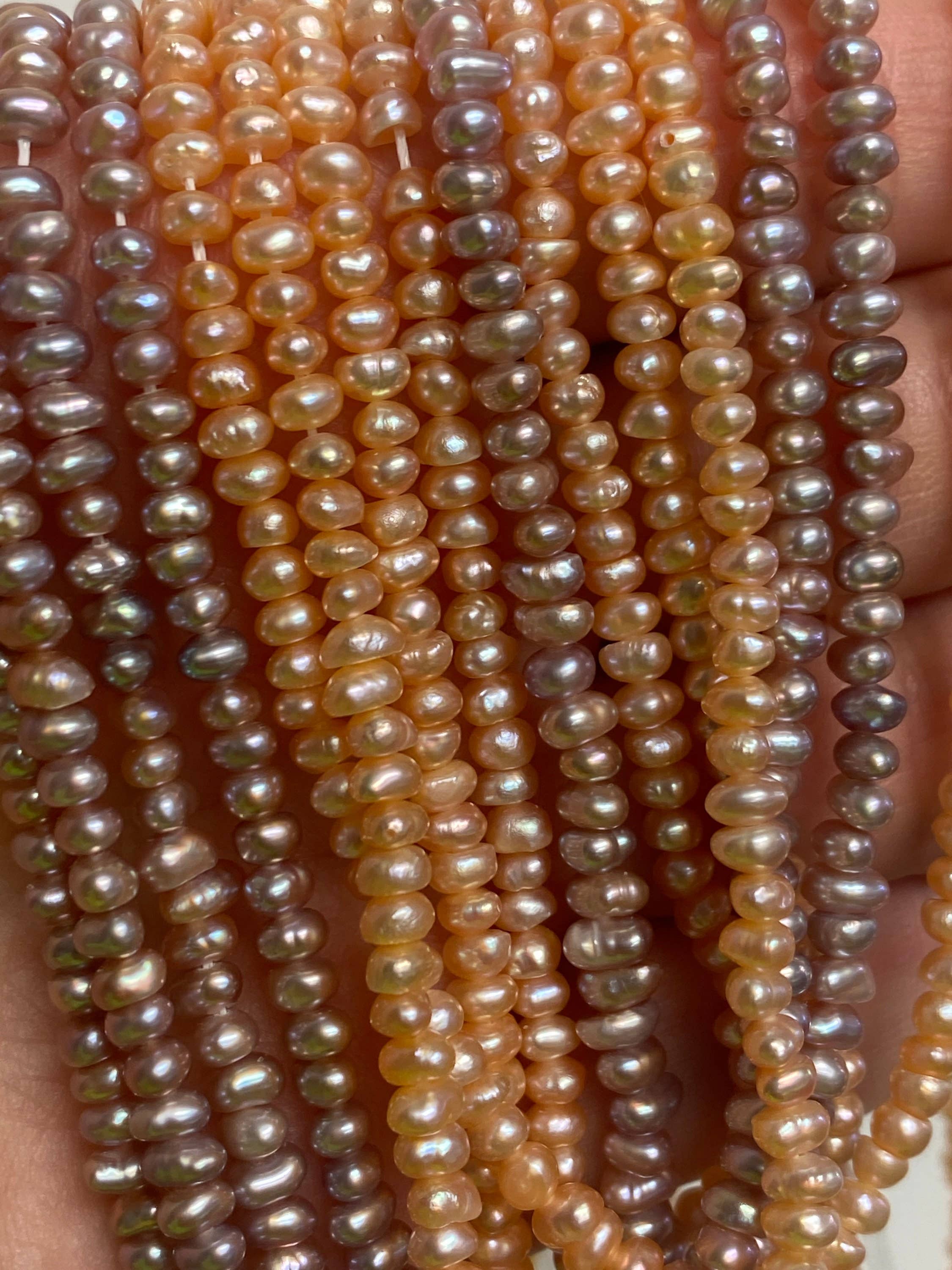 The Bead Bazaar - Wholesale Beads -  3x4mm Baroque Freshwater Pearls, 3mmWholesale Pearls Beads,8