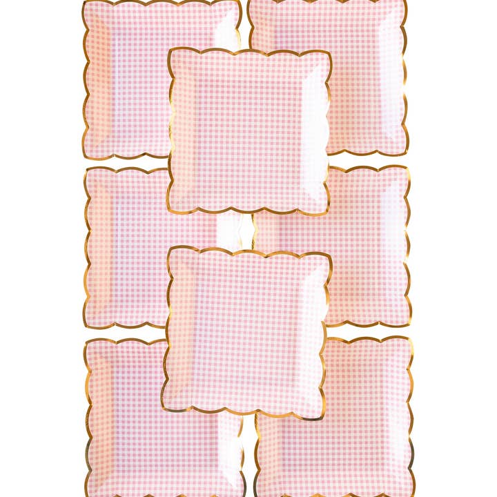 My Mind’s Eye - Wholesale Disposable Plate - PGB941 - Pink Gingham Plate3