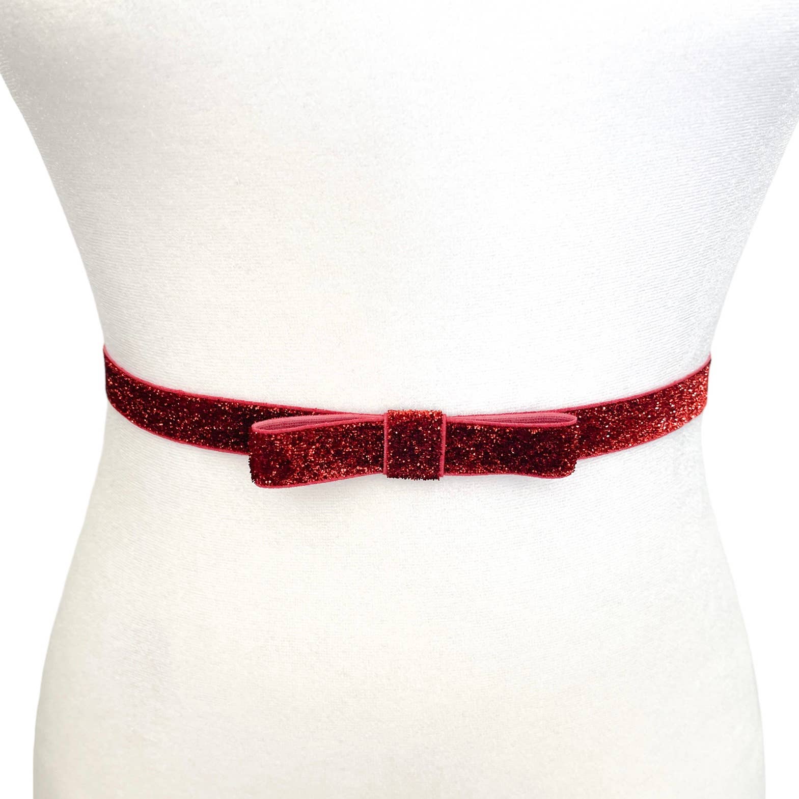 Melissa Velia - Wholesale Belt - Women's - Sparkle Bow Belt | 10 Colors | Elastic Belt | 1/2” Belt1