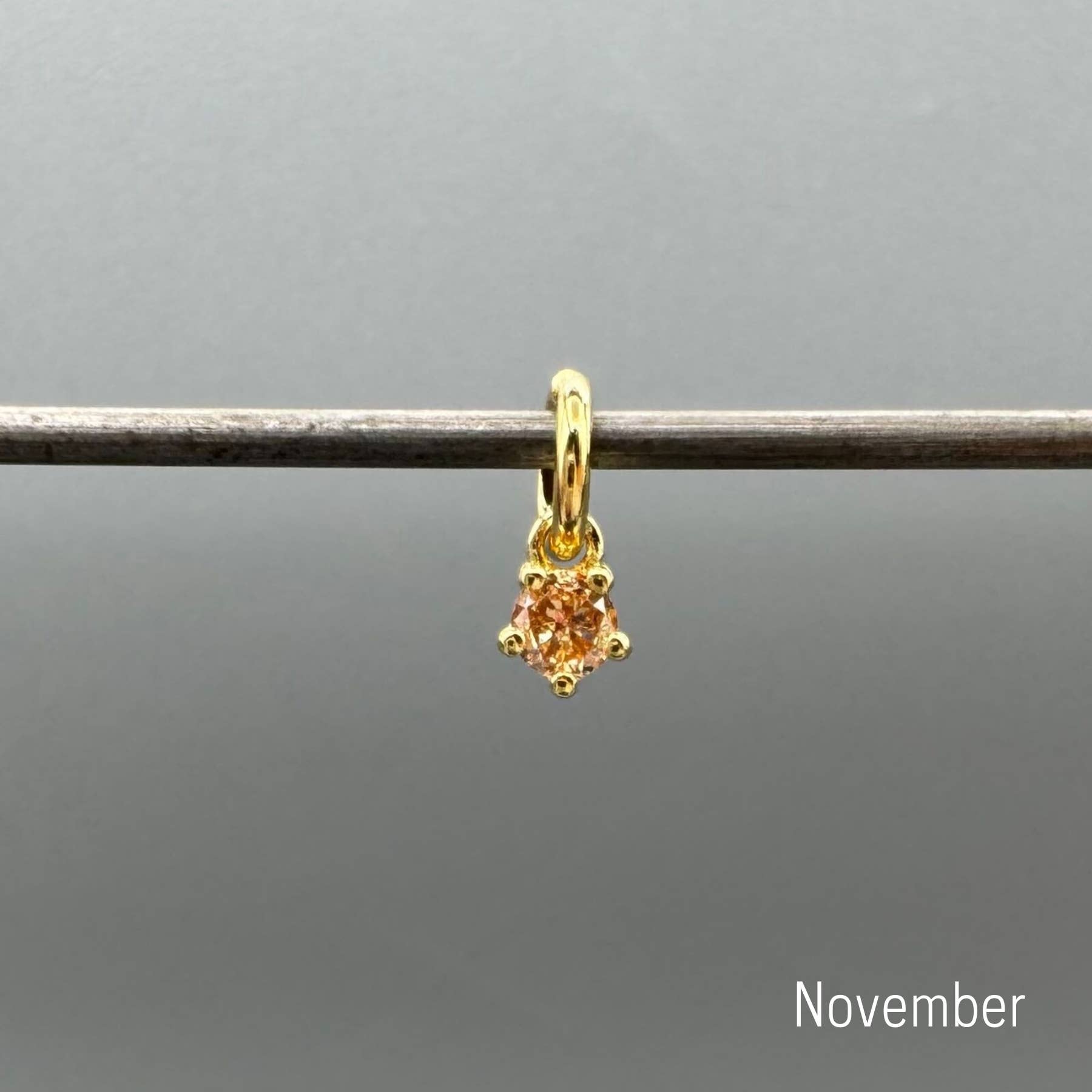 Something Silver - Vente Breloques/médailles personnalisées - Charms Mini Ronds en Or avec Pierre de Naissance10