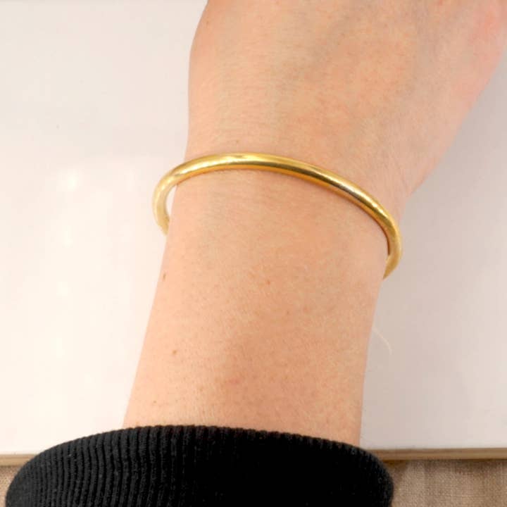 4mm Rund Armring - Kobber, Bronze, Messing, Sterlingsølv - Mat eller Poleret 0372 for engroshandel hos Virginia Wynne Designs