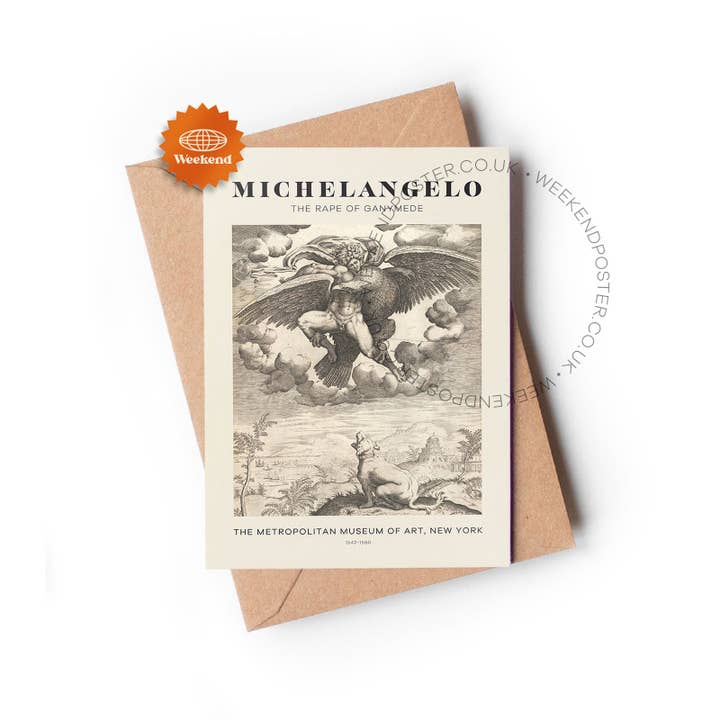 Weekend Concept – Cartão de saudação diária por atacado – Cartão de felicitações Michelangelo O Rapto de Ganimedes