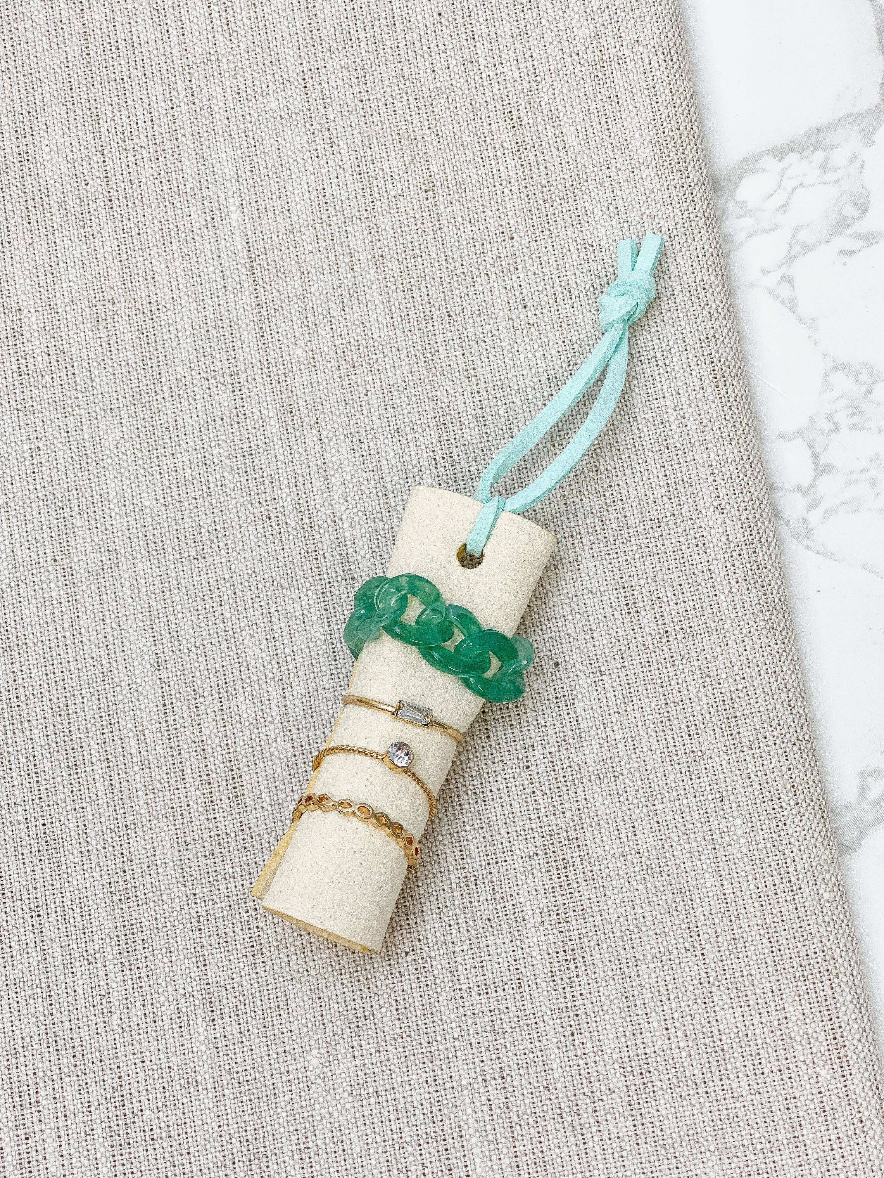 Prep Obsessed Wholesale - Wholesale Jewelry Set - Gold & Acrylic Stretch Ring Set0