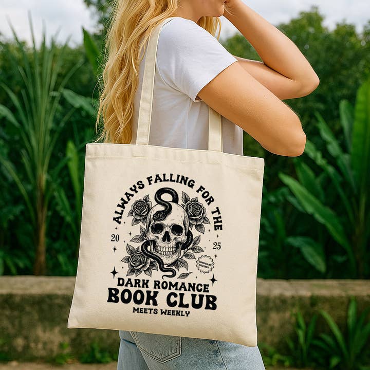 Dark Romance Book Club Canvas Tote Bag for wholesale by DaisyChainDesignCo