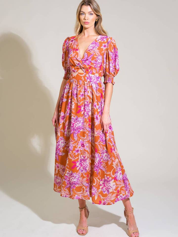 Un vestido midi tejido estampado - ID21472 para venta al por mayor de FLYING TOMATO