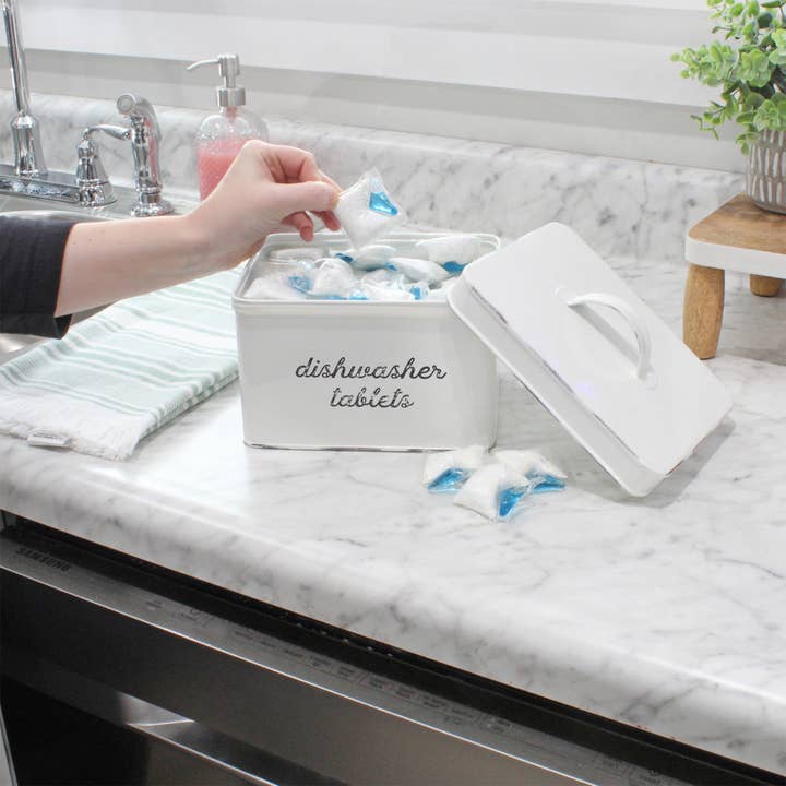 Kurated Korner - Wholesale Kitchen Storage/Organizer - AuldHome Design Enamelware Dishwasher Pod Holder10