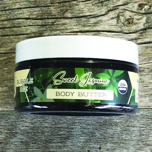 Sweet Jasmine Organic Body Butter 8 Oz for wholesale by Bubble & Bee Organic