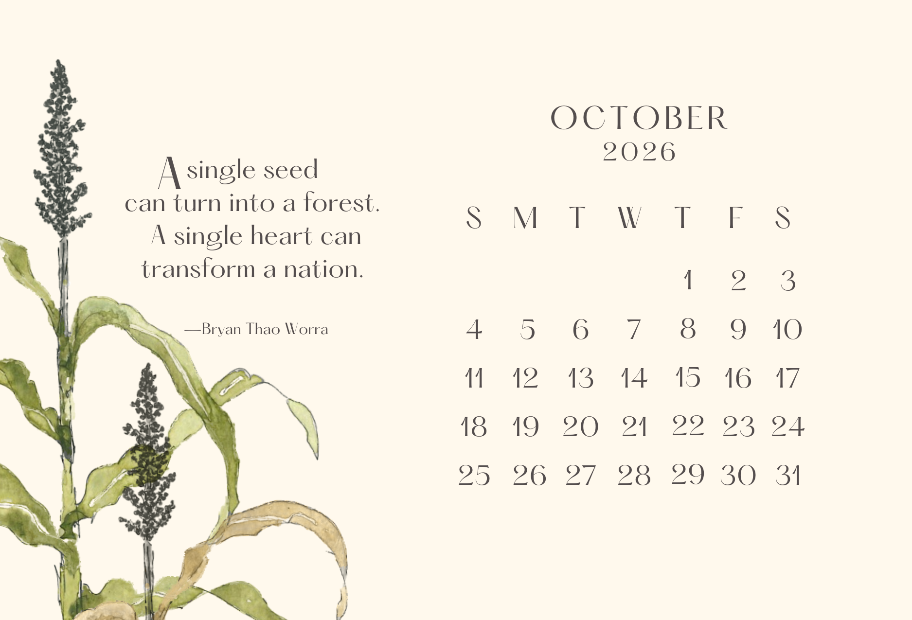 Leafy Lexicon - Wholesale Calendar - Little desktop calendar (with wooden display stand)11