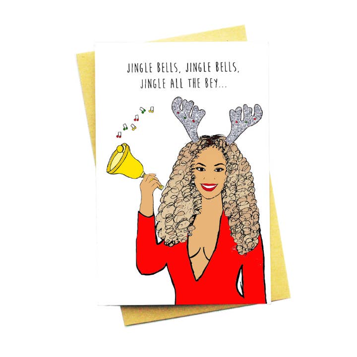 Nocturnal Paper - Wholesale Christmas Card - Jingle All The Bey... Cute, Funny Beyonce Christmas Card