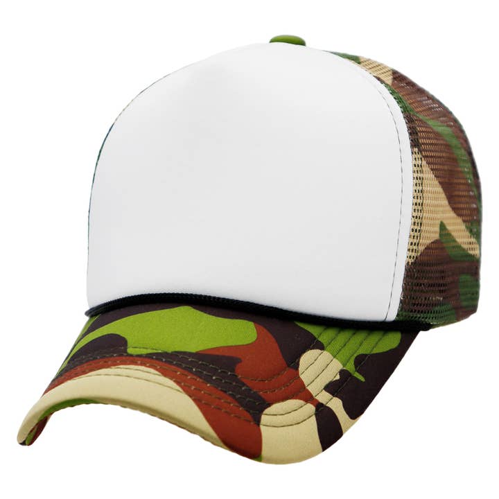 Cap Zone - Wholesale Trucker Hat - Women's - Camouflage Five Panel Foam Trucker Hat