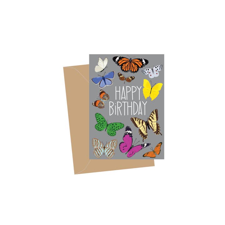 Mini Birthday Butterflies, Folded Enclosure Cards for wholesale by Apartment 2 Cards