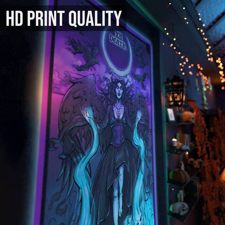 The Ghoulish Garb – wholesale Tapestry/textile – Death Tarot Card Tapestry - Celtic Goddess The Morrigan