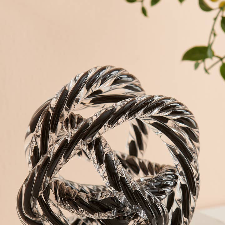 Danya B – Engroshandel Skulptur – Nox moderne glas skulptur med abstrakt knude til bord11