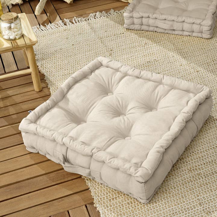 ALMOFADA DE CHÃO 50 x 50 x 10 cm KALA Bege por atacado de L'effet Papillon