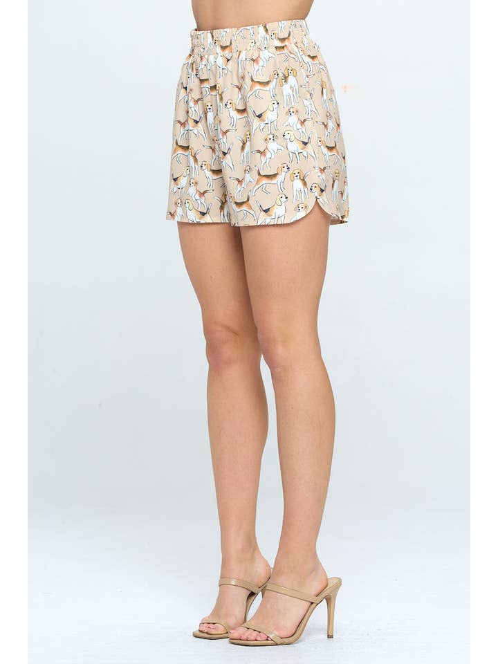 SM WARDROBE - Vendita all'ingrosso Pantaloncini - Donna - SHORTS CON STAMPA CANI E TASCHE1