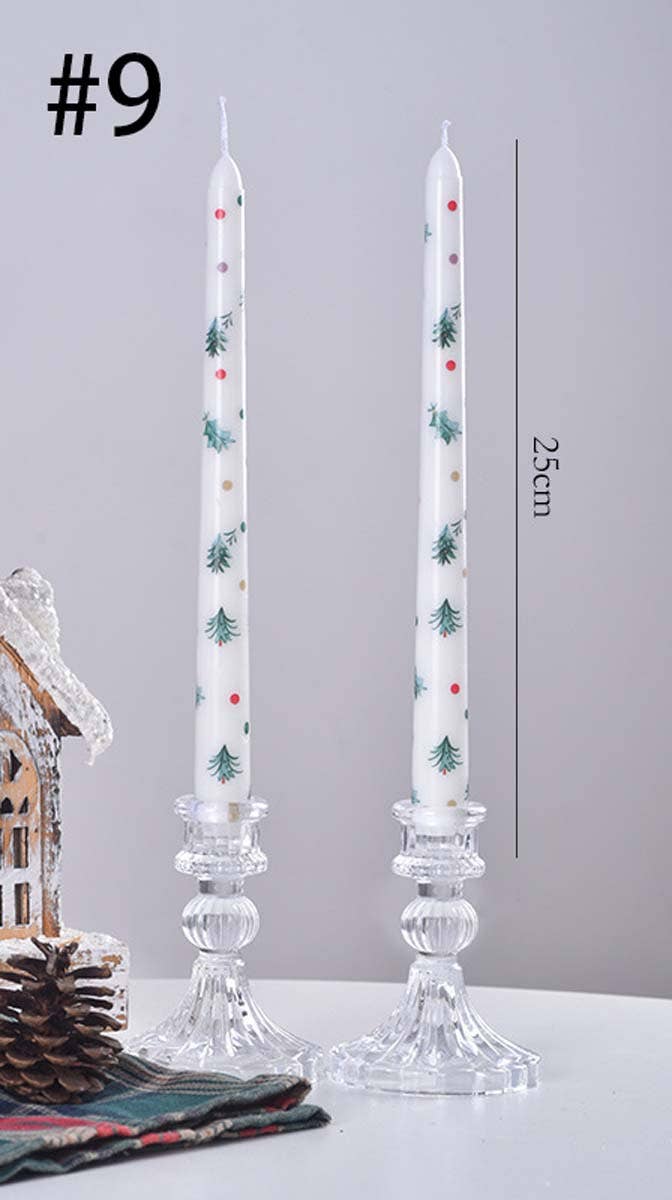 Candles Meta - Wholesale Tapered Candle/Candlestick - 25cm Smokeless Christmas Decorative Printed Taper Candle8