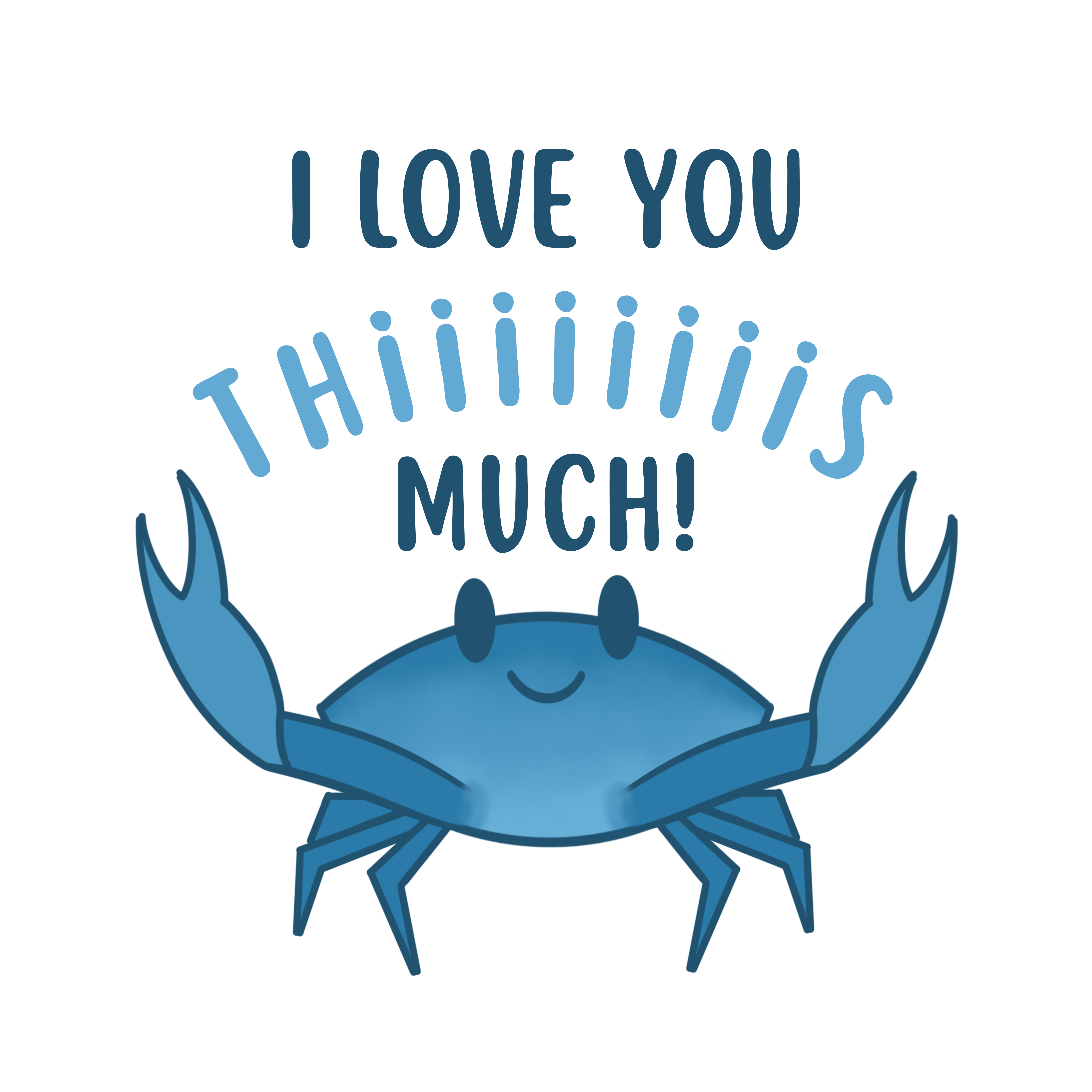 Chesapeake Charm Shop - Wholesale Love Card - I Love You This Much Greeting Card (featuring blue crab)1