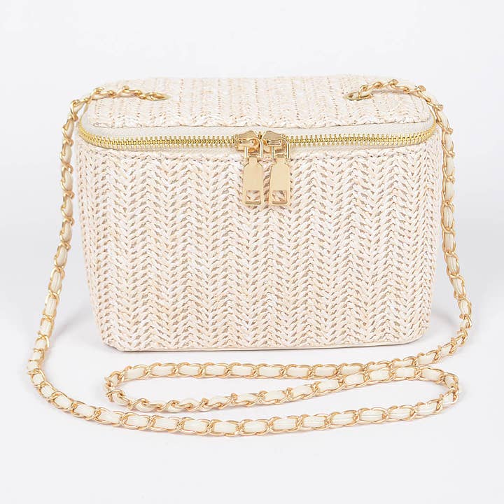 Borsa per cosmetici in paglia sintetica per la vendita all'ingrosso da parte di 3AM BY H&D ACCESSORIES