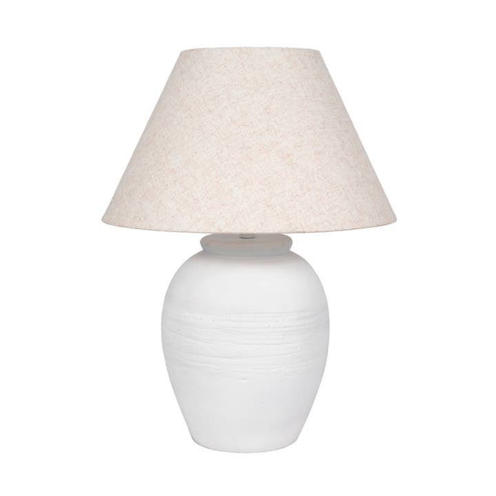 Sagebrook Home - Wholesale Accent/Desk Lamp - Ceramic Tapered Shade Artisan Jug Table Lamp - White, 27 in.0
