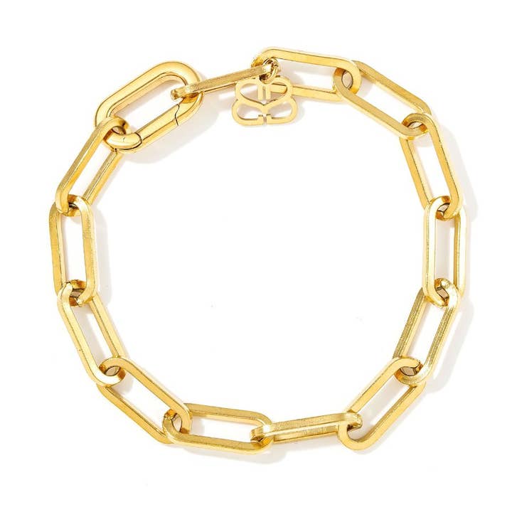 Xanthe Gouden Grove Paperclip Ketting Armband voor wholesale door Boho Betty