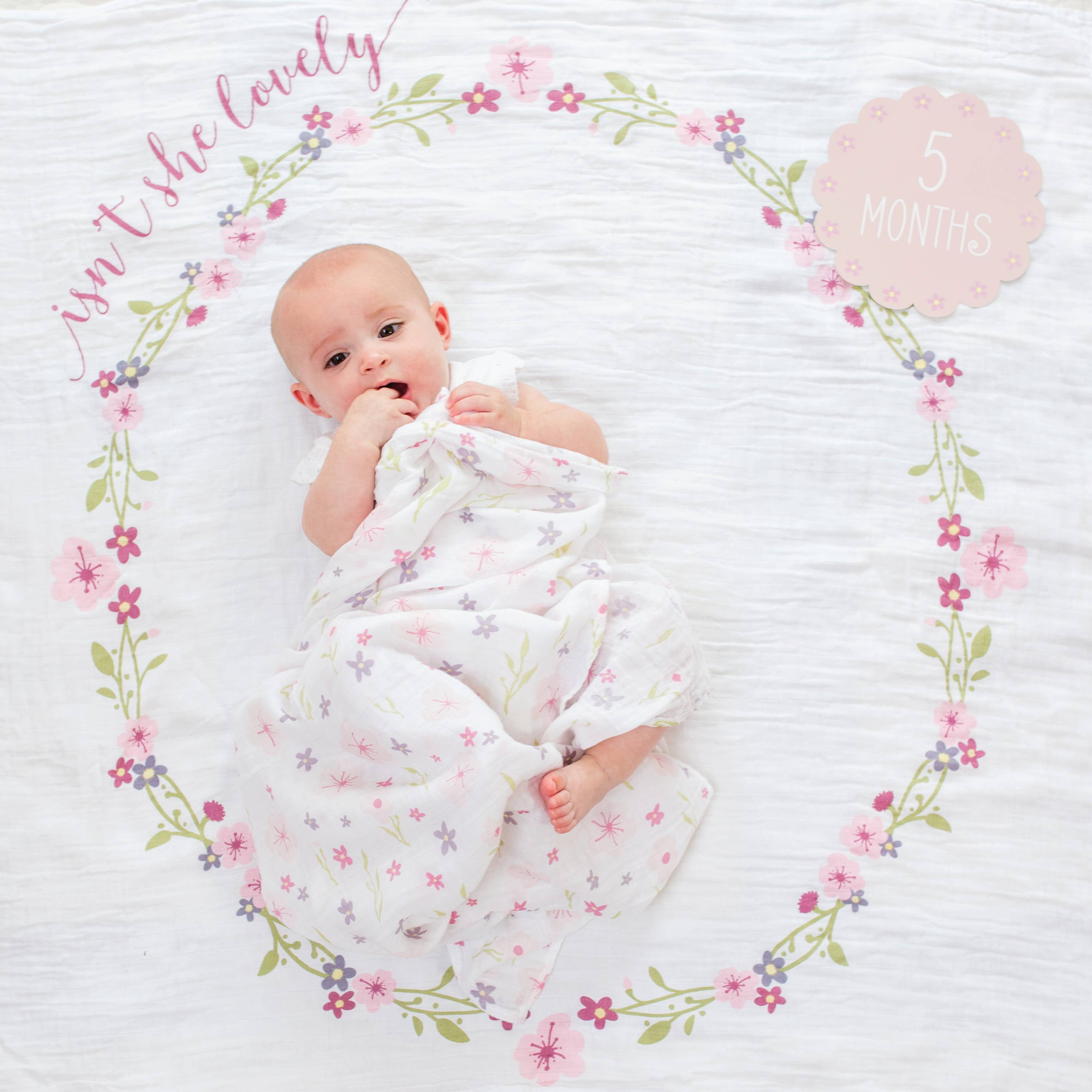 Lulujo Baby – wholesale Milestone art/keepsake – Child & baby – Baby’s 1st Year Swaddle & Milestone Card Gift Set - Lovely7