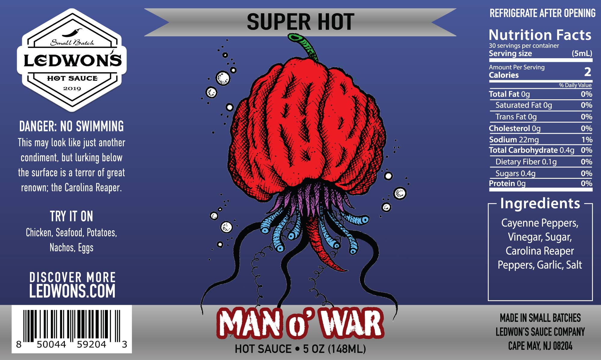 Ledwon's Sauce Company - Wholesale Hot Sauce - Man o' War2