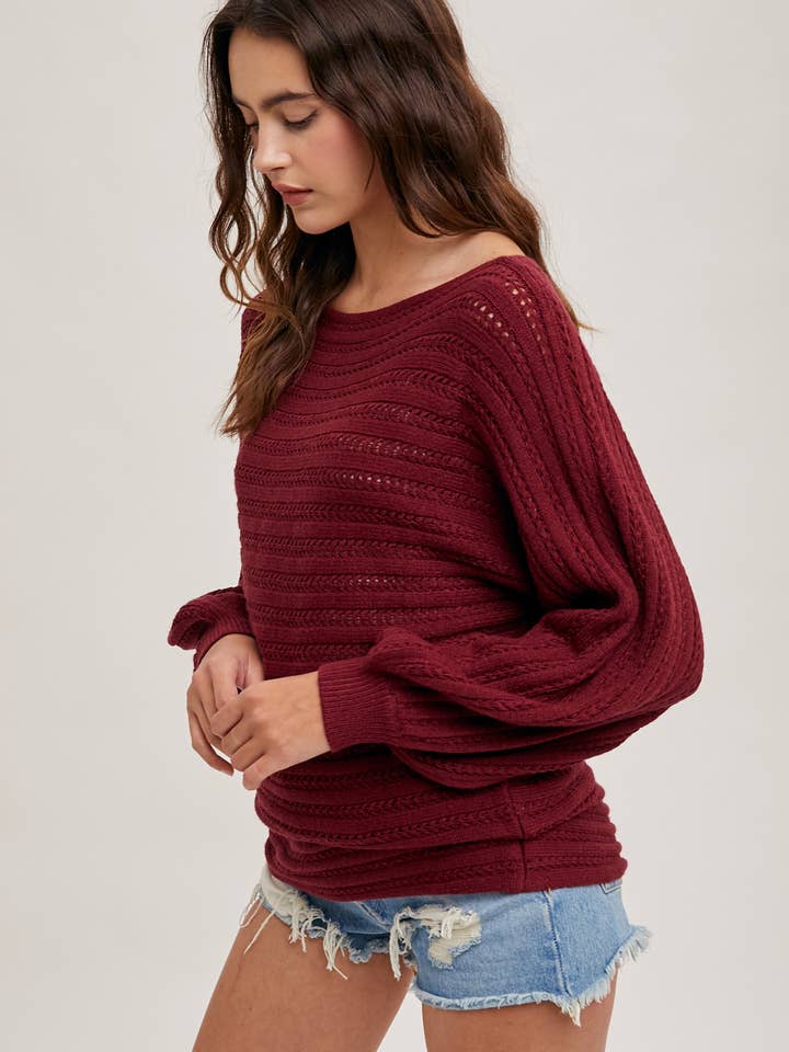 Bluivy - Wholesale Knit Sweater - Women's - TEXTURED VERSATILE SWEATER PULLOVER