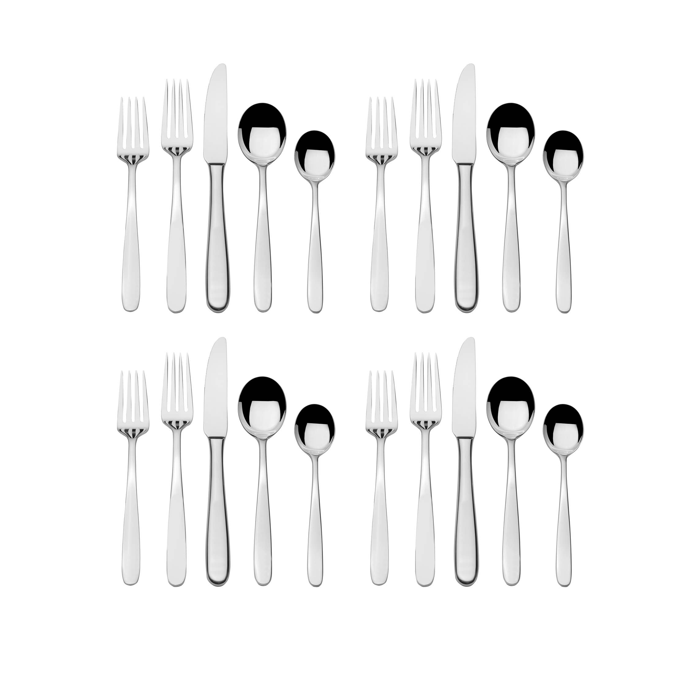 Lifetime Brands Silverwarehouse – Conjunto de talheres por atacado – Conjunto de Talheres em Aço Inoxidável Mikasa Wilder 18.10 20.45