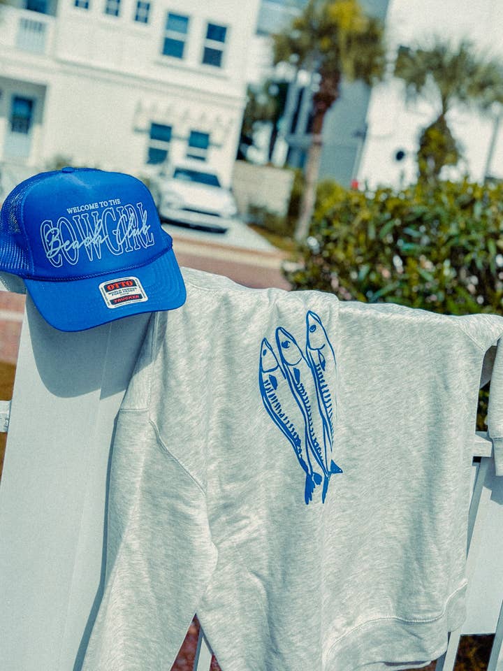 The Clandestine Underground - Wholesale Graphic Sweatshirt - Unisex - Three Little Fish Boxy Cotton 90's Sweatshirt6