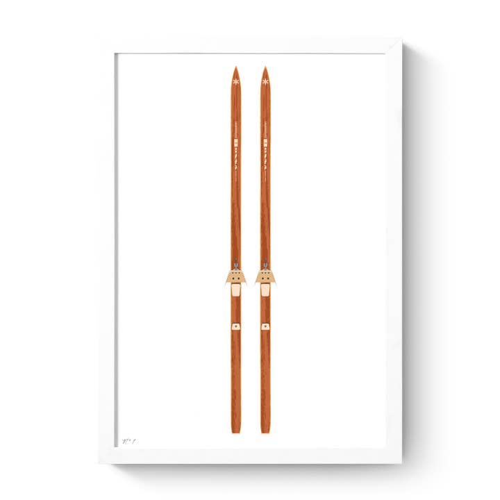 Vintage Skis V Art Print for wholesale by Roo Kee Roo