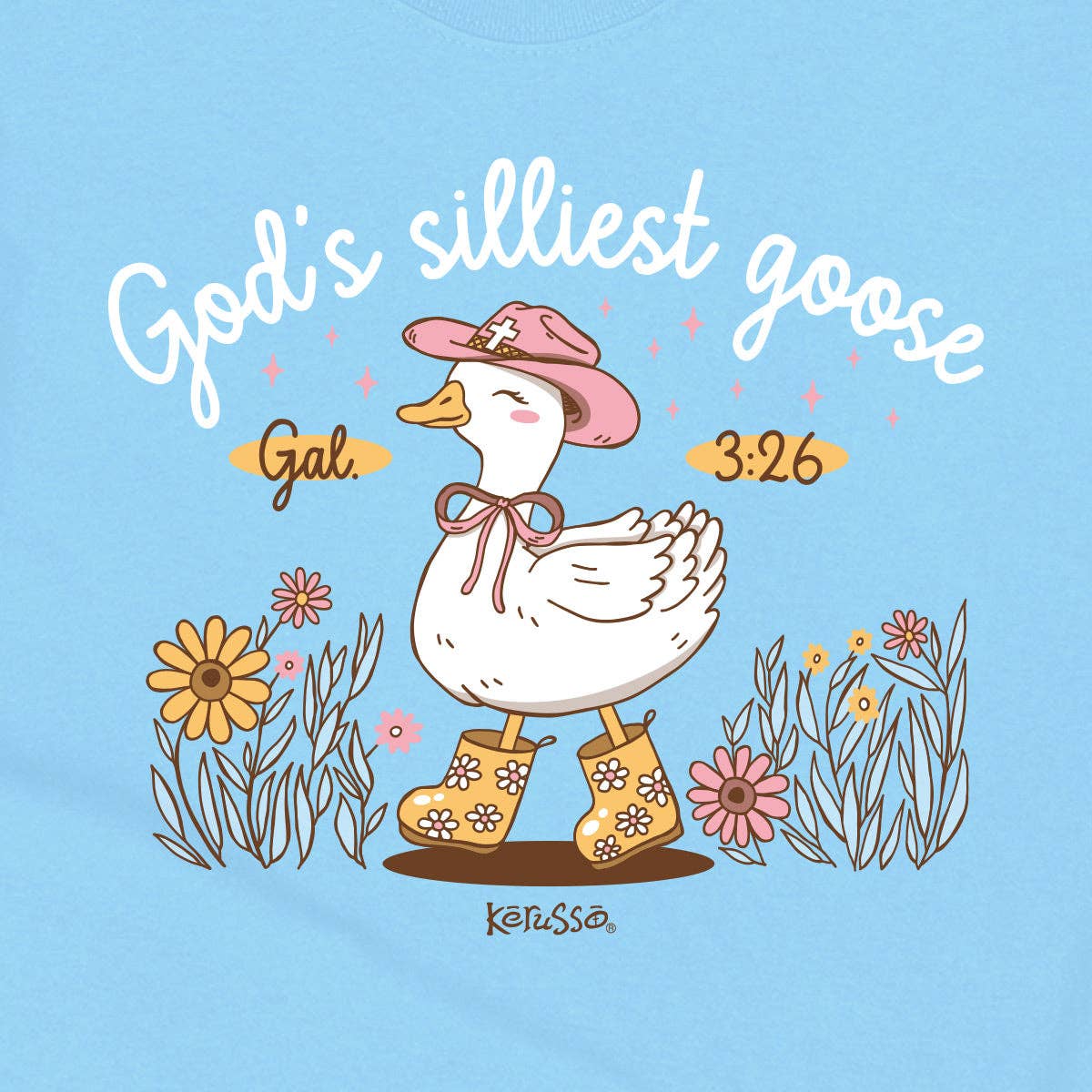 Light Blue Kerusso Kids T-Shirt Silly Goose for wholesale on Faire2