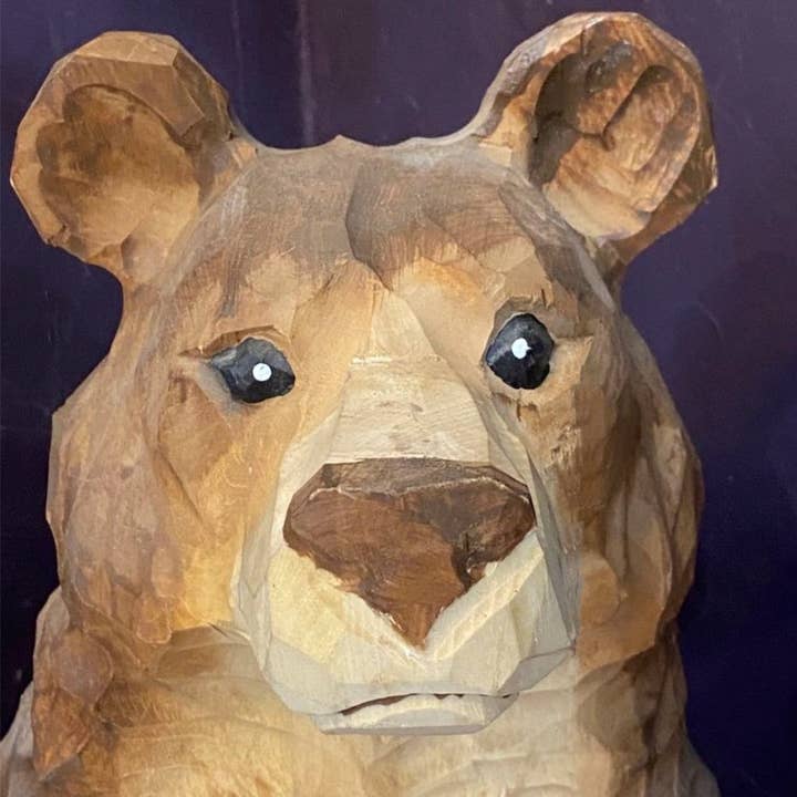 Carved standing bear for wholesale by LES SCULPTEURS DU LAC