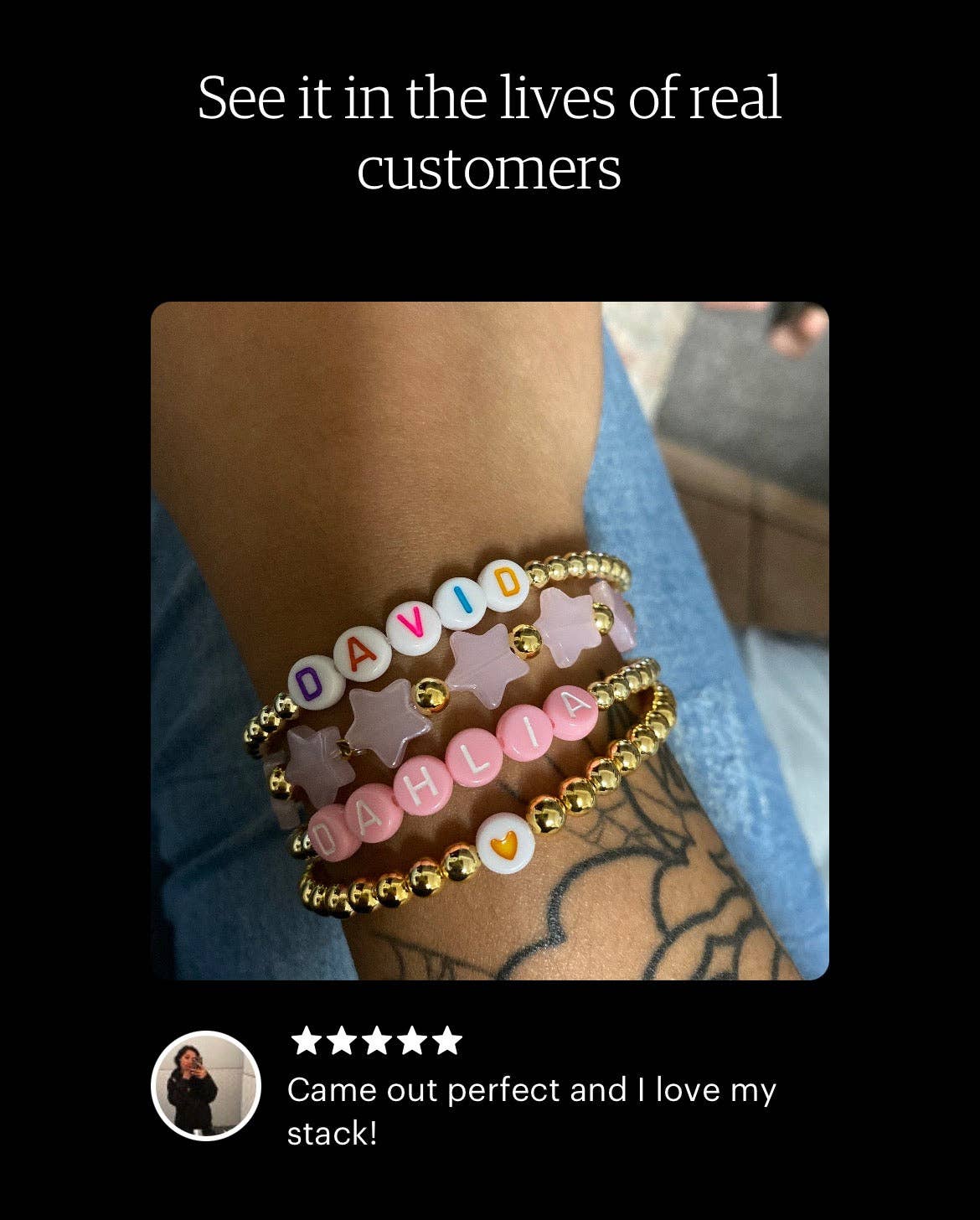 goldenstars - Wholesale Beaded Bracelet - gold custom bracelets with white and rainbow letters2