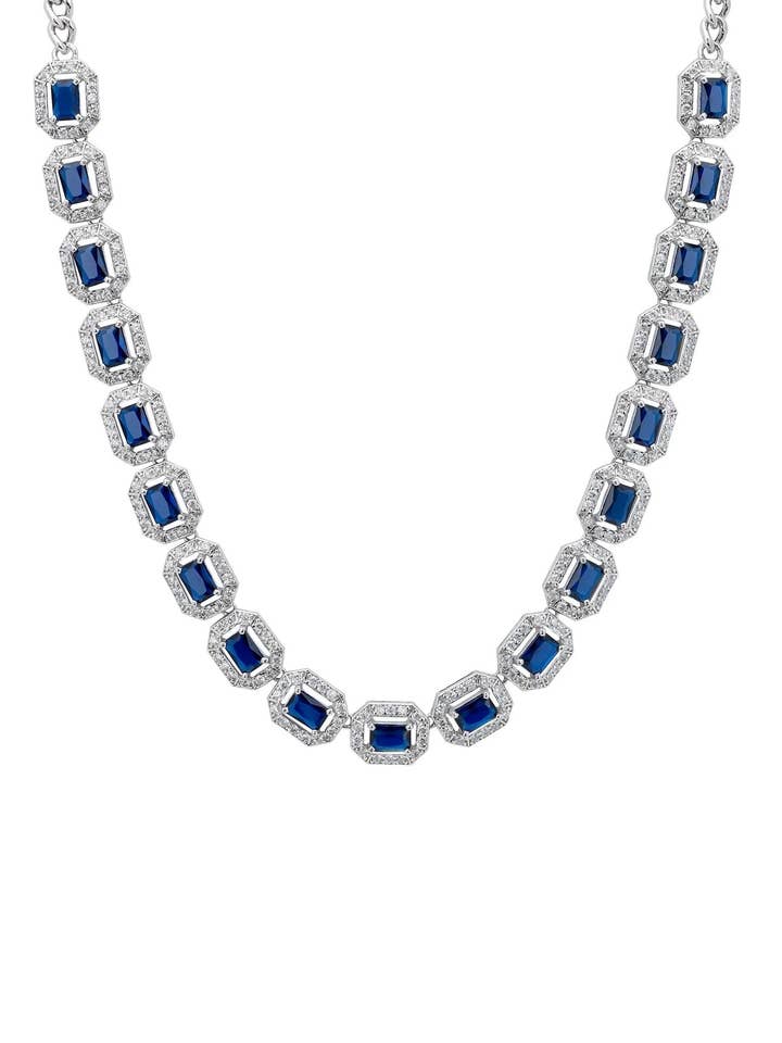 Whistledown Sapphire Gemstone Necklace Silver for wholesale by Latelita