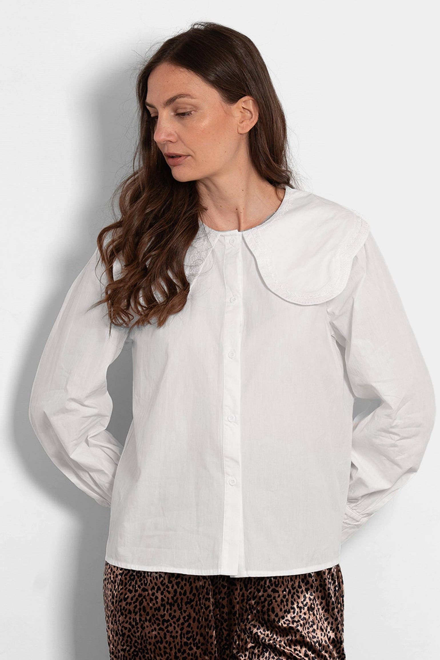 Sarta – wholesale Buttoned-down shirt – Women's – Cammie Long Sleeve Cotton Shirt - White