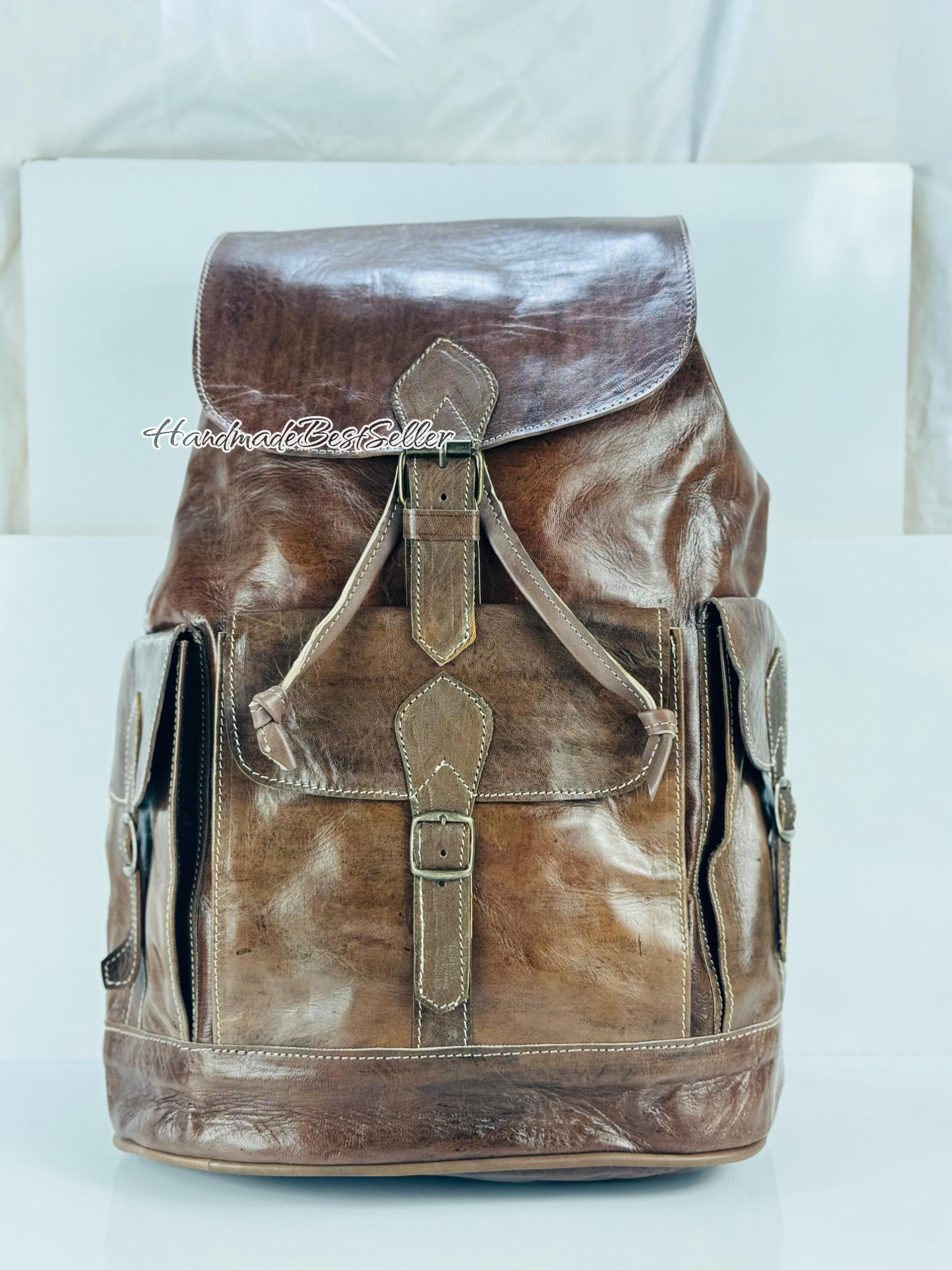 HandmadeBestSeller – wholesale Backpack – Unisex – Handmade Leather Backpack – Multi-Pocket Travel Bag2