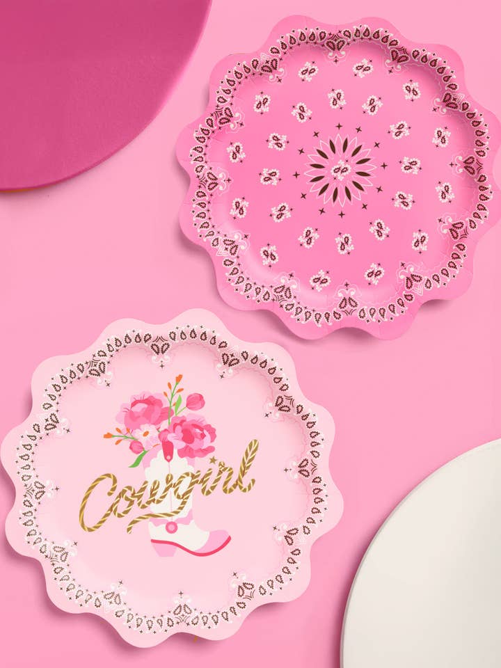 Cowgirl Plates | western, pink, gold foil, cowgirl for wholesale by xo, Fetti