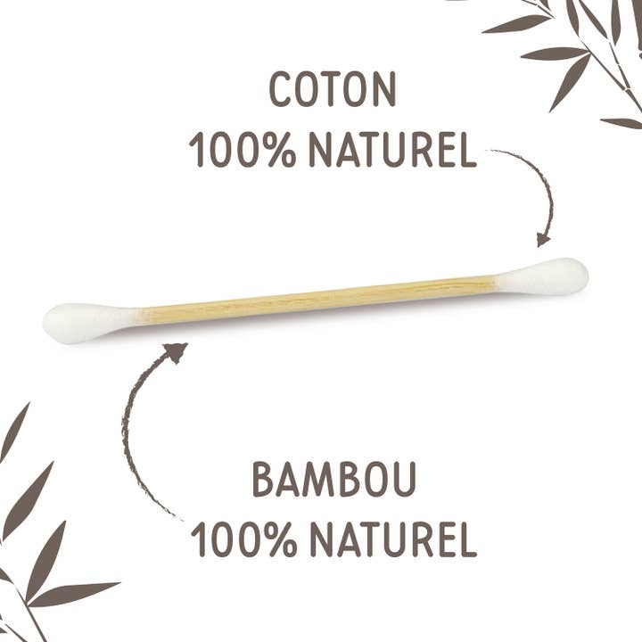 FRENCH TENDANCE - Wholesale Cotton Swab/Q-Tip - Feel Natural box of 500 cotton swabs, white bamboo1