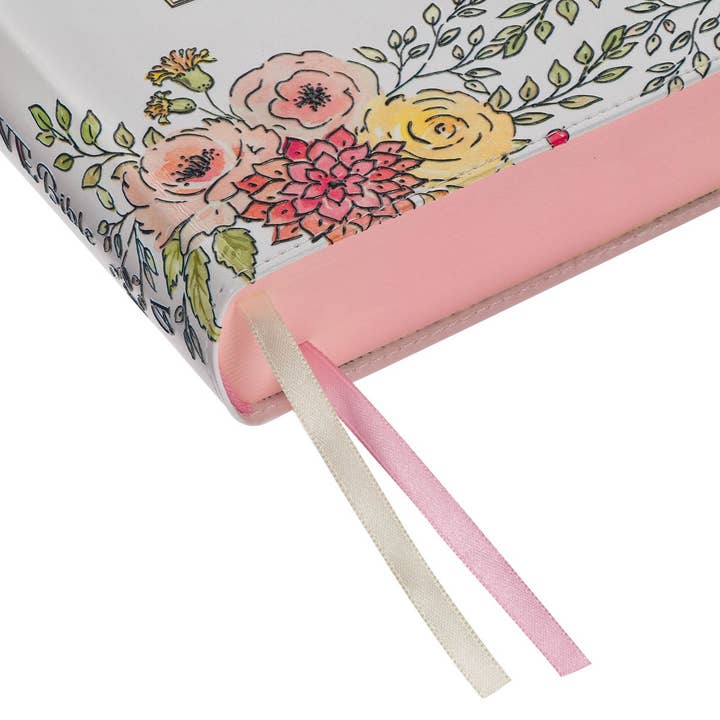 Christian Art Gifts - Wholesale Religion - KJV My Creative Bible Faux Leather, White Floral Printed4