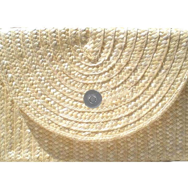 Vineyard Straw Clutch - No Bow (but with Snap to add Bow) for wholesale by Peachy Pendants