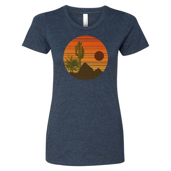 "Mirage" Women's Shirt (Heather Navy) for wholesale by Tanline Printing