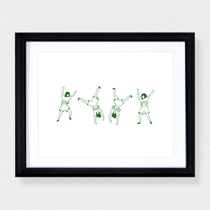 Cartwheel Gal | Risograph Print 8x10 for wholesale by And Studio