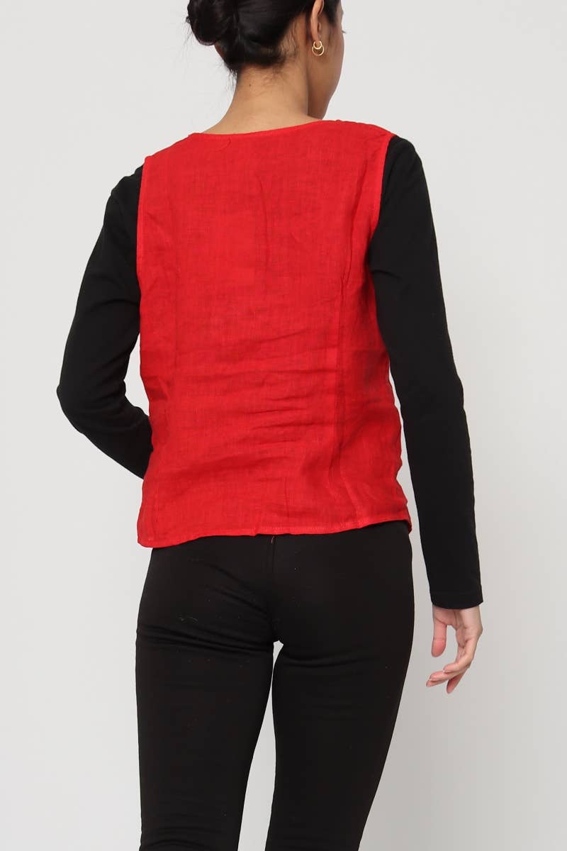 LÉA & LUC - Wholesale Button Down Shirt - Women's - Sleeveless shirt in 100% Linen REF. 514625