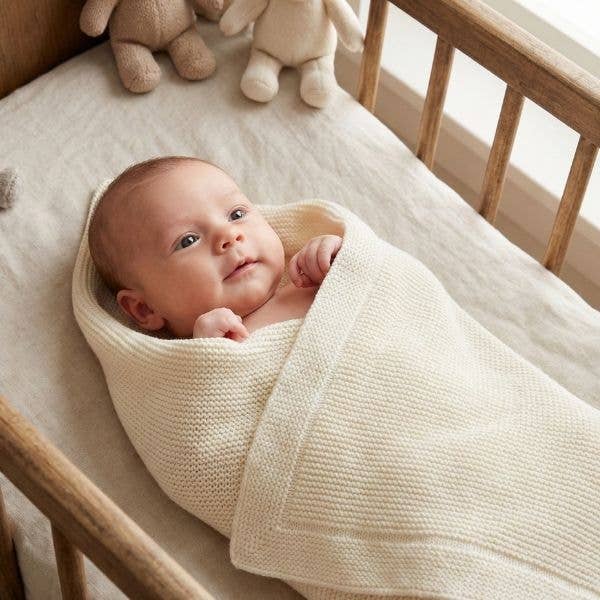 Garterstrikket tæppe 100% bomuld for engroshandel hos Minutus