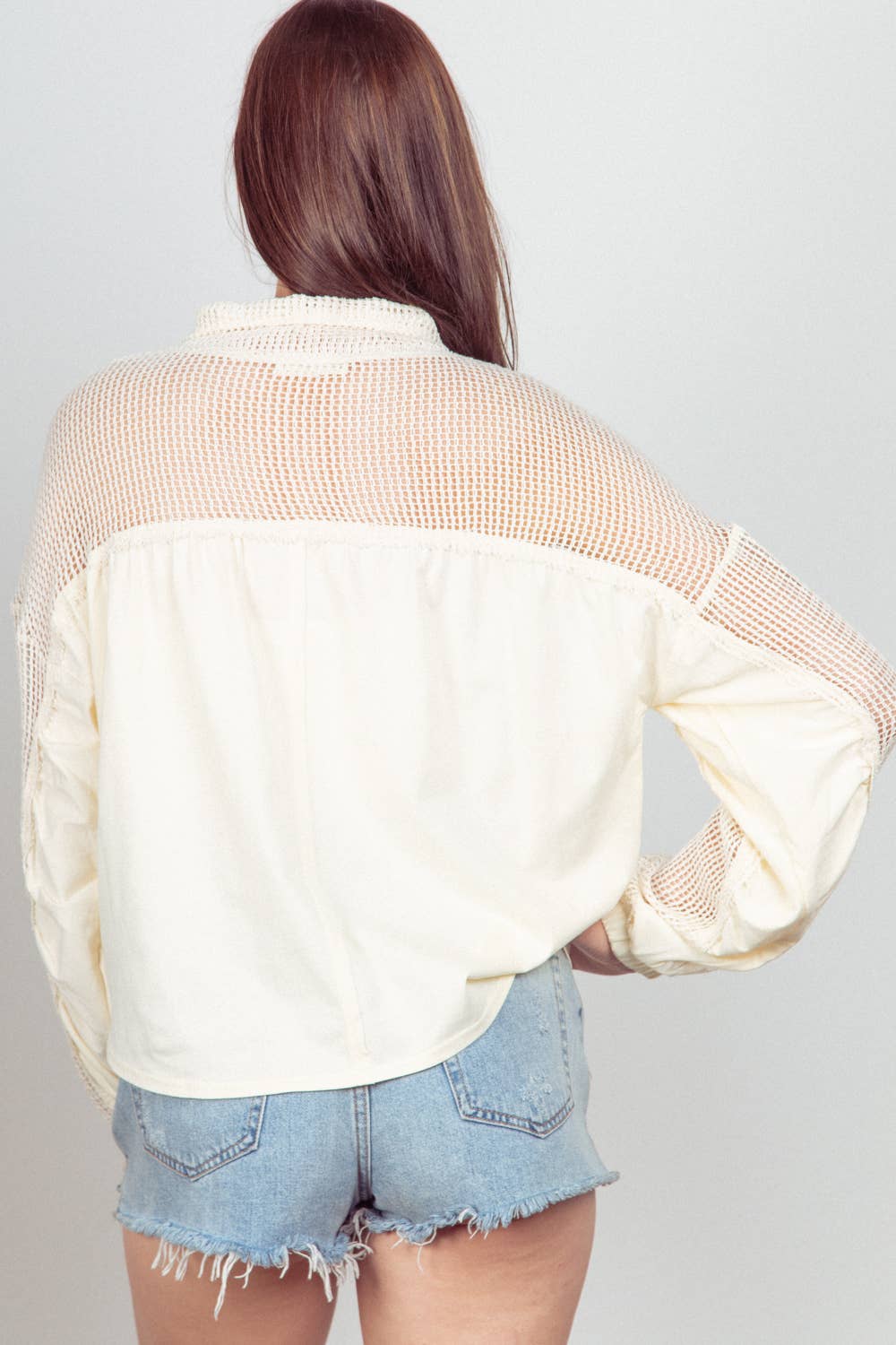 VERY J - Vente Haut en maille – femme - NT11408 - Haut en tricot Henley surdimensionné à col haut17