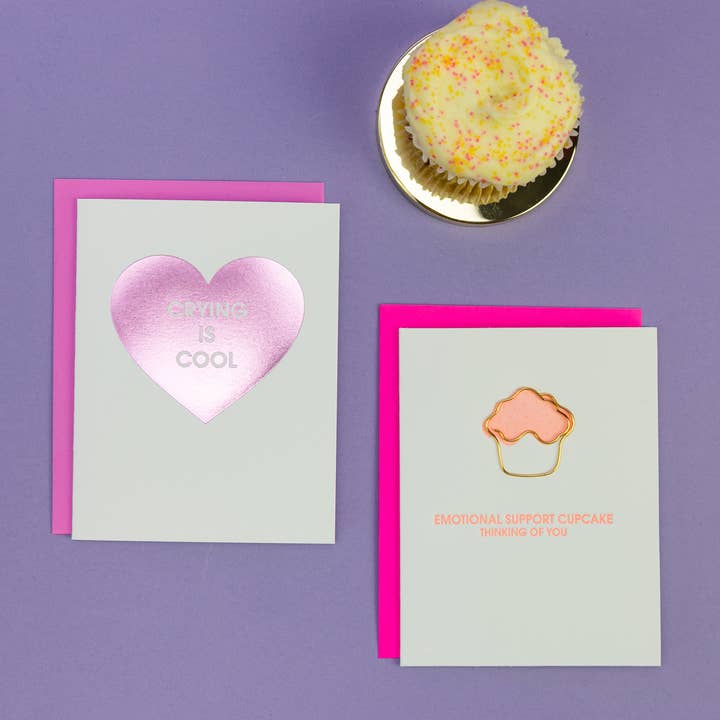 Chez Gagné - Wholesale Everyday Greeting Card - Emotional Support Cupcake - Paperclip Encouragement Card2