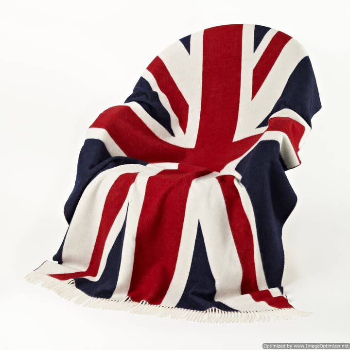 Bronte Moon - Wholesale Throw Blanket - Union Jack Merino Lambswool Throw Blanket - Made in England