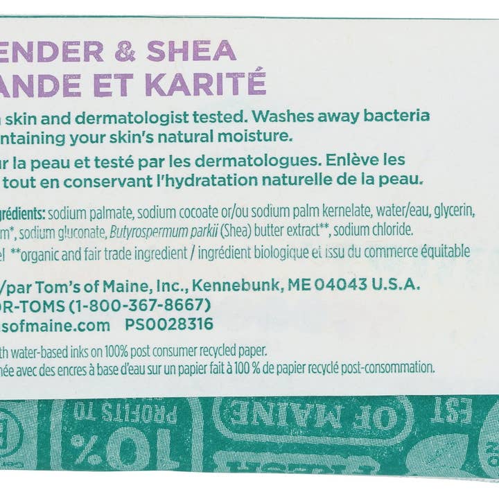 Everyday Supply Co - Wholesale Bar Soap - TOMS OF MAINE SOAP BAR LAVENDER TR TEA - Case of 31